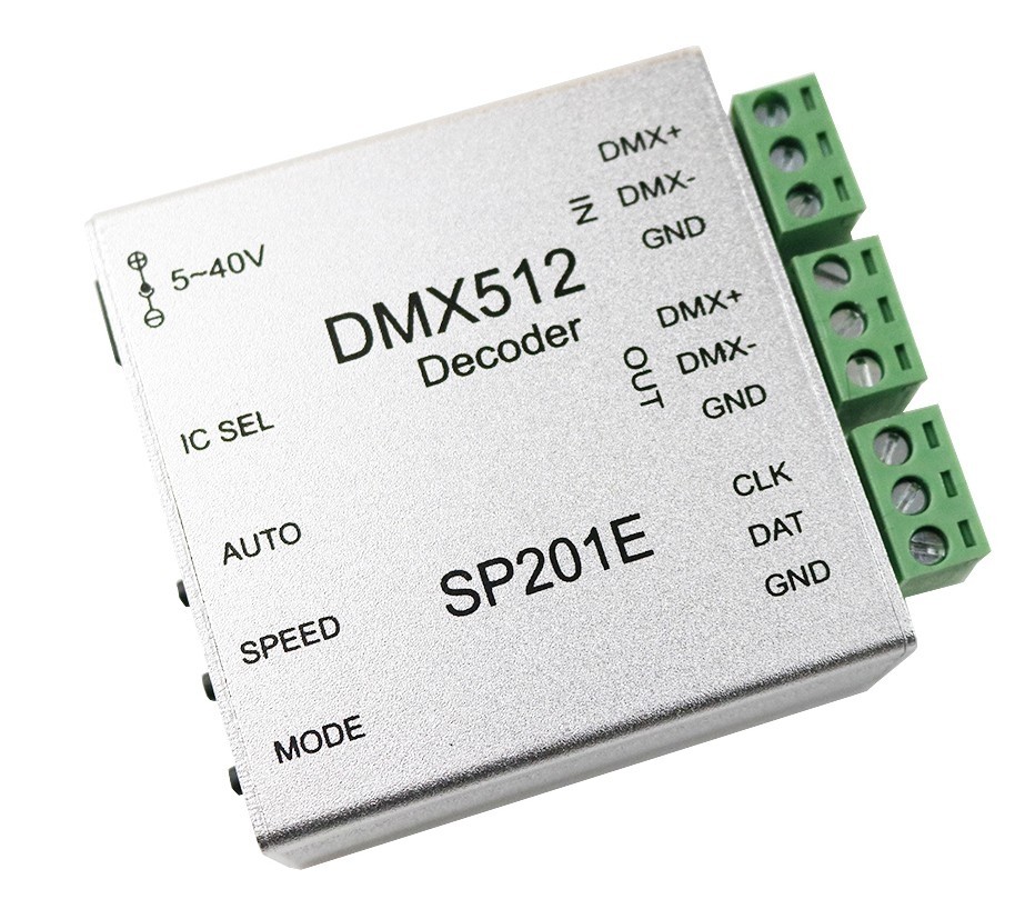 SP201E 5-40V DMX512 Decoder for WS2801 WS2811 LPD6803